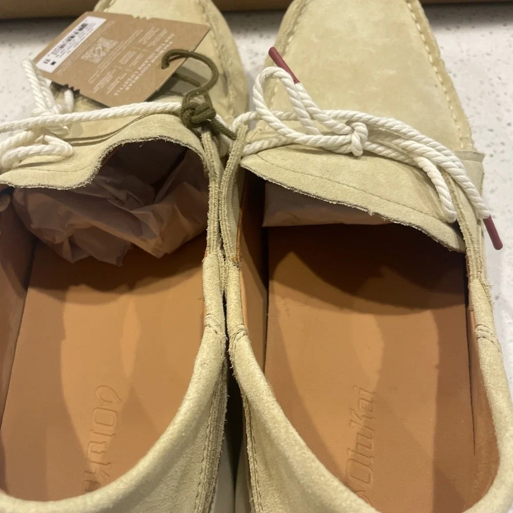 NWT‎ Olukai KA'A DRIVER Mens Size 11 Italian Suede Leather Loafers Golden Sand